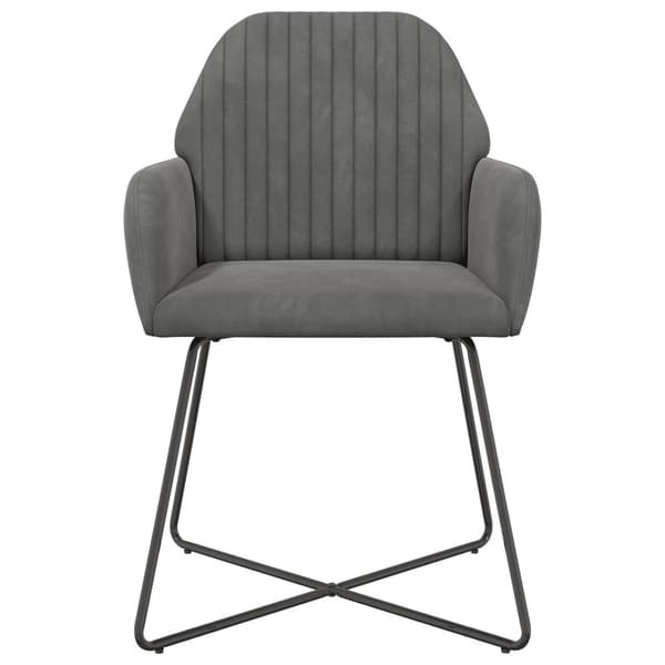 Matstolar 4 pcs Sammet Mörkgrå 55 x 50 x 84 cm