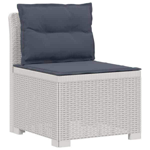 4-sits Trädgårdsoffa med Kuddar Rattan Look PP Vit