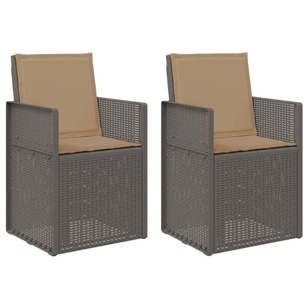 Trädgårdsmatstolar 2 pcs Ljusgrå och Taupe PP