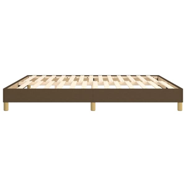 Boxspring-sängram mörkbrun 160x200 cm tyg