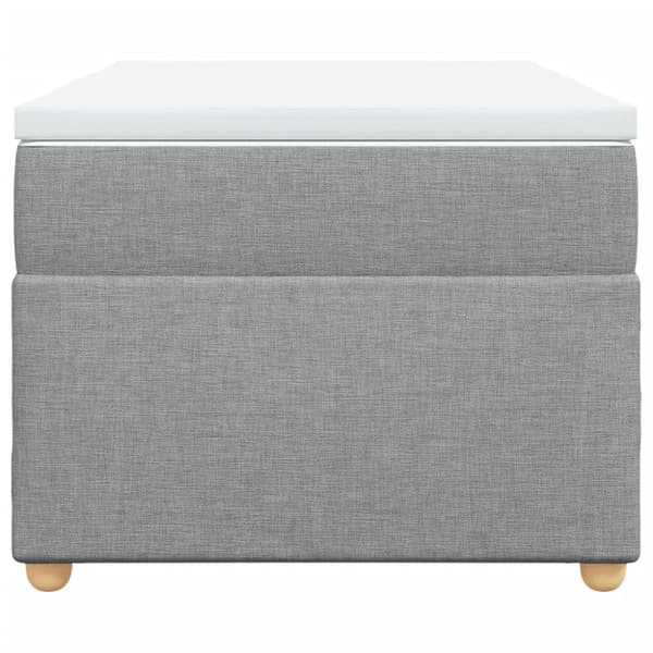 Ramsäng med madrass ljusgrå 100x200 cm tyg