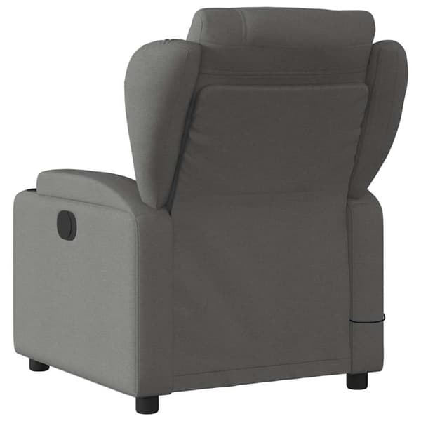 Massagefåtölj mörkgrå tyg