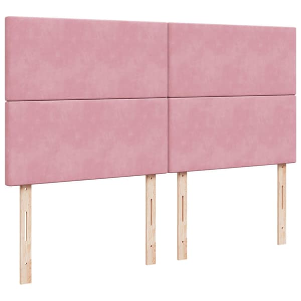 Ramsäng med madrass rosa 180x200 cm sammet