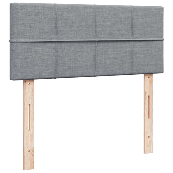 Ramsäng med madrass ljusgrå 120x190 cm tyg