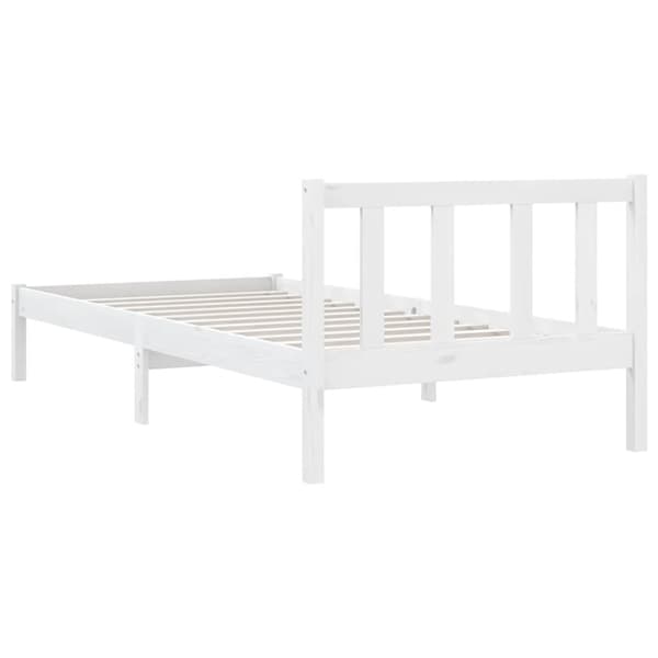 Sängram vit massiv furu 100x200 cm