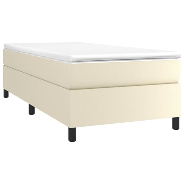 Boxspring-sängram gräddvit 80x200 cm konstläder