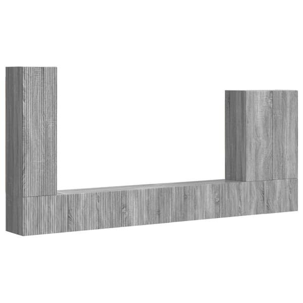 TV väggskåp set Väggmonterad 6 pcs Grå Sonoma