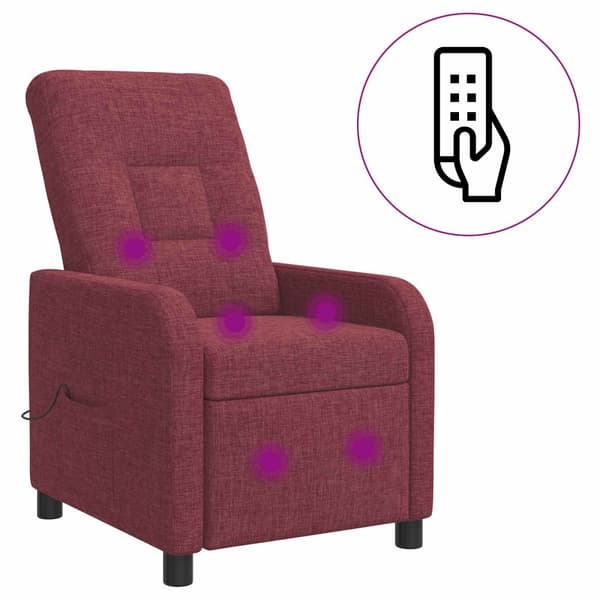 Massagefåtölj Vinröd Tyg