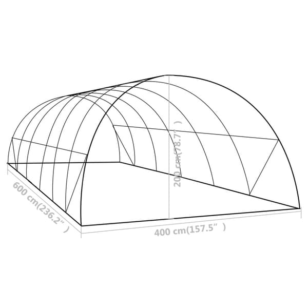 Växthus 24 m² 6x4x2 m