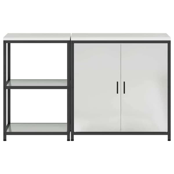 Köksförvaringsset med hylla 2 pcs Silver Galvaniserat Stål