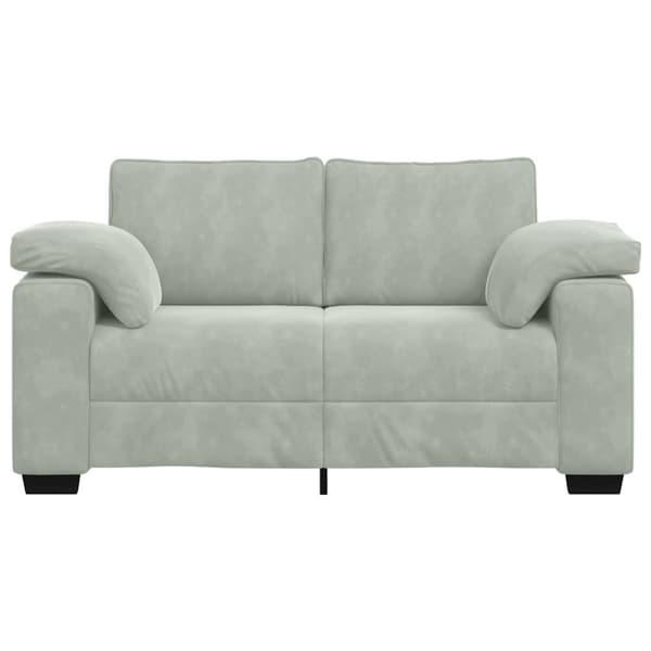 Loveseat soffa ljusgrå 160x77x82 cm sammet