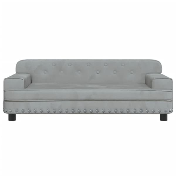 Hundbädd ljusgrå 90x53x30 cm sammet