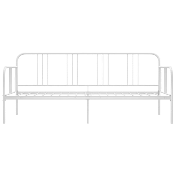 Sängram bäddsoffa vit metall 90x200 cm