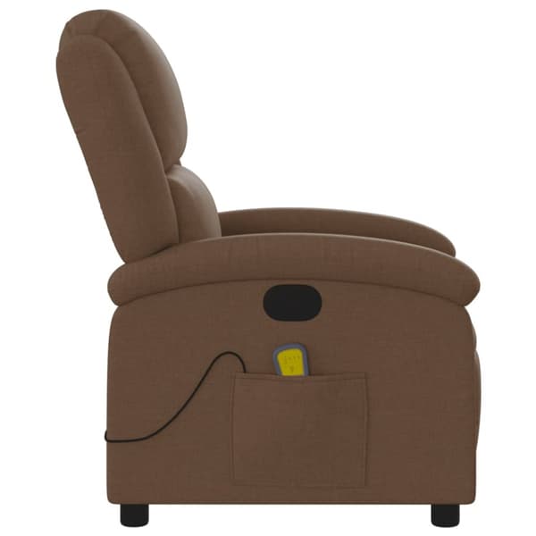 Massagefåtölj brun tyg