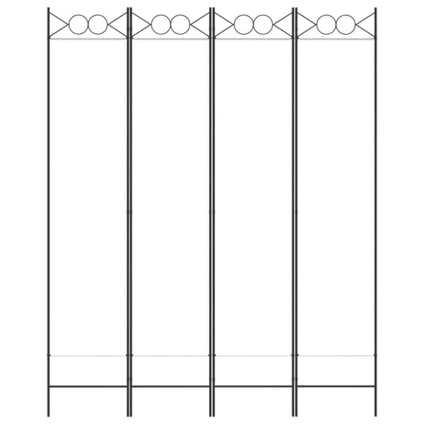 Rumsavdelare 4 paneler vit 160x200 cm tyg