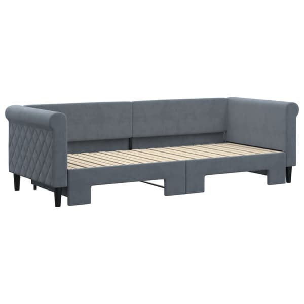 Dagbädd utdragbar mörkgrå 80x200 cm sammet