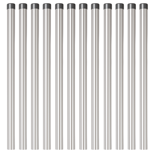 Stängselstolpe 12 pcs Silver 50 cm Pulverlackerad stål