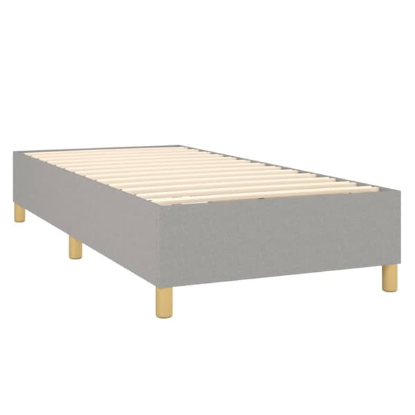 Boxspring-sängram ljusgrå 90x190 cm tyg