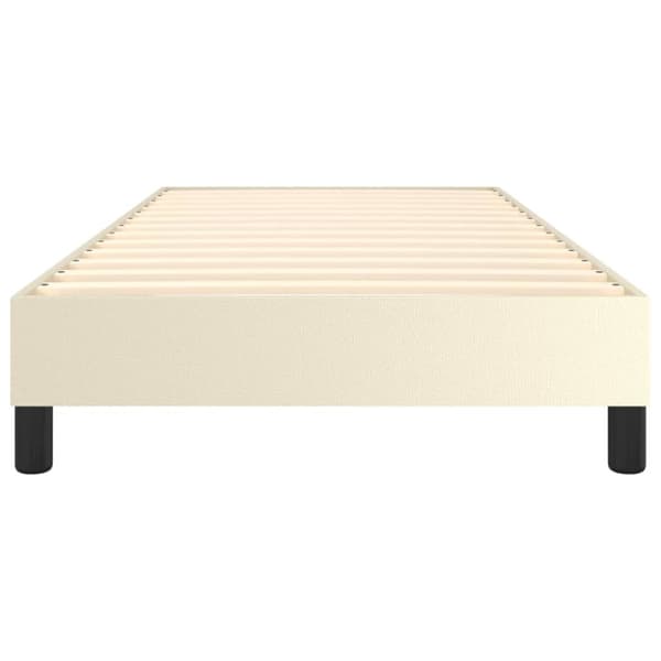 Boxspring-sängram gräddvit 90x190 cm konstläder