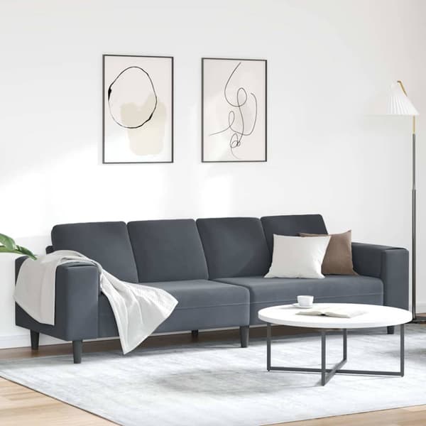 Vardagsrumsoffa Mörkgrå 250 x 77 x 76 cm