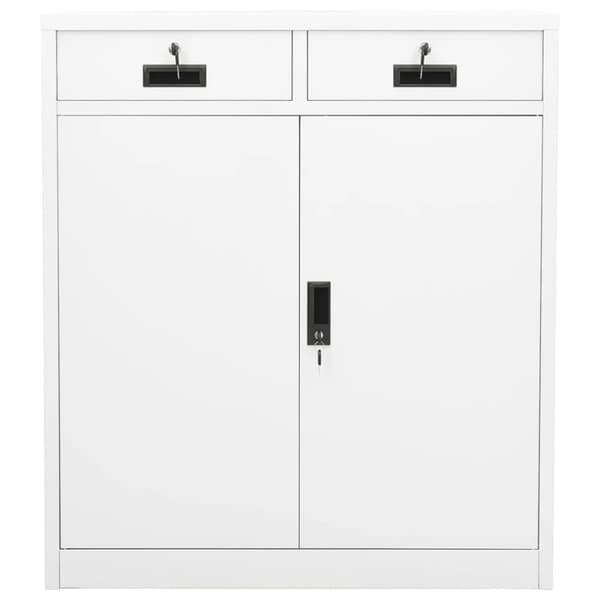 Dokumentskåp vit 90x40x102 cm stål