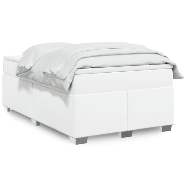 Ramsäng med madrass vit 120x200 cm konstläder
