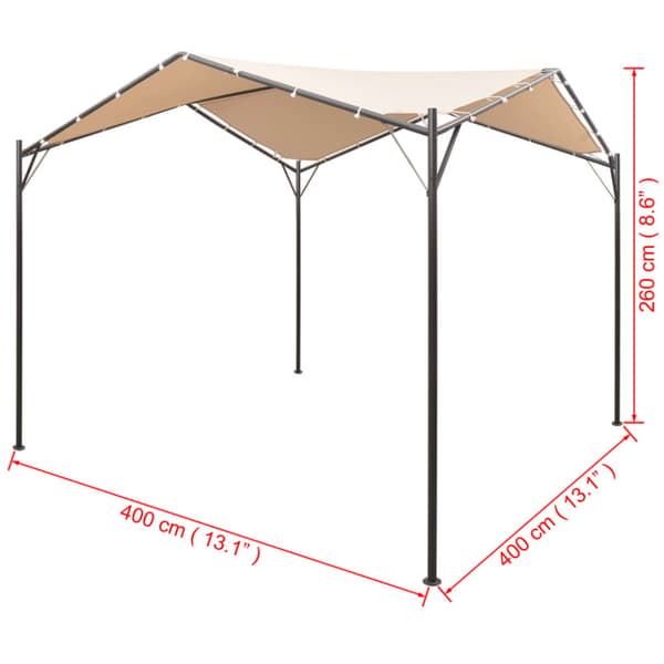 Paviljong 4x4 m stål beige