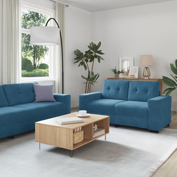 Soffset 3 pcs Blå 221 x 80 x 80 cm Sammet