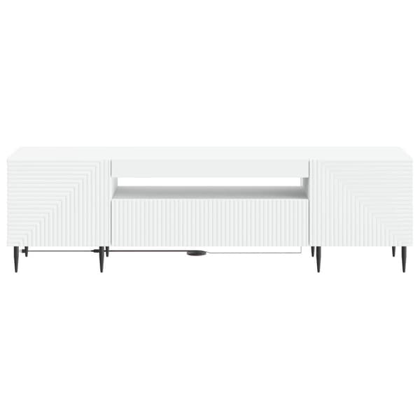 LED TV-skåp Vit Konstruerat trä