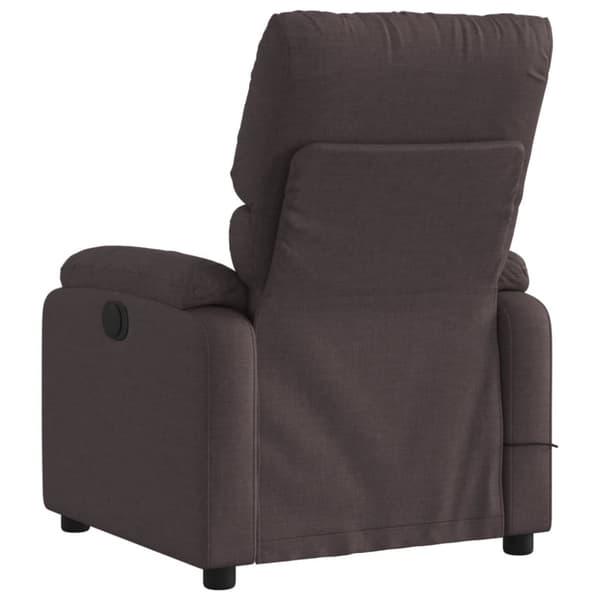Massagefåtölj mörkbrun tyg