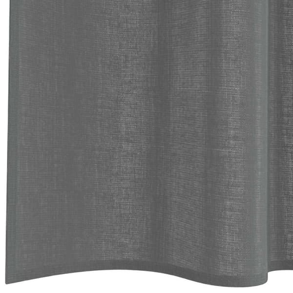 Voile gardiner med stångfickor 2 st mörkgrå
