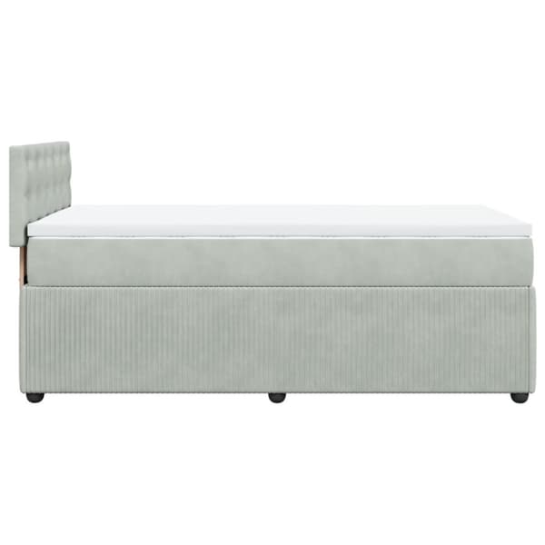 Ramsäng med madrass ljusgrå 80x200 cm sammet