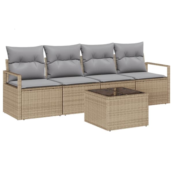 Soffset 5 pcs Beige och Grå konstrotting