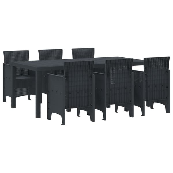 Trädgårdsmöbelset 7 pcs Antracit Polypropylen