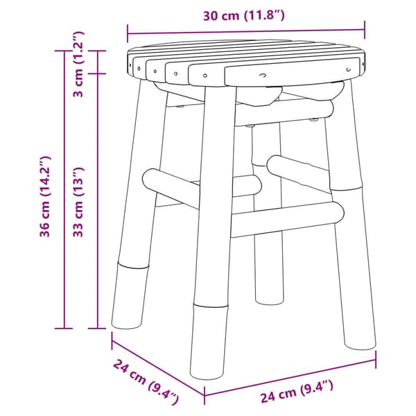 Pall Naturlig bambu 30 x 30 x 36 cm Bambu