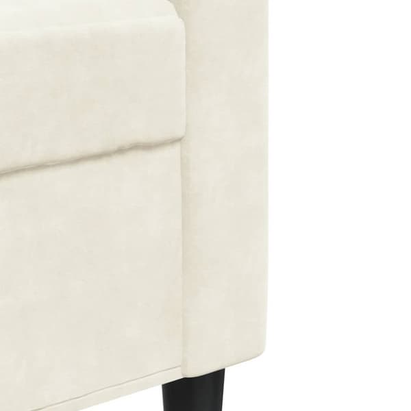 Soffa 2-sits gräddvit 140 cm sammet