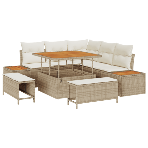 Trädgårdsoffset 8 st Beige konstrotting