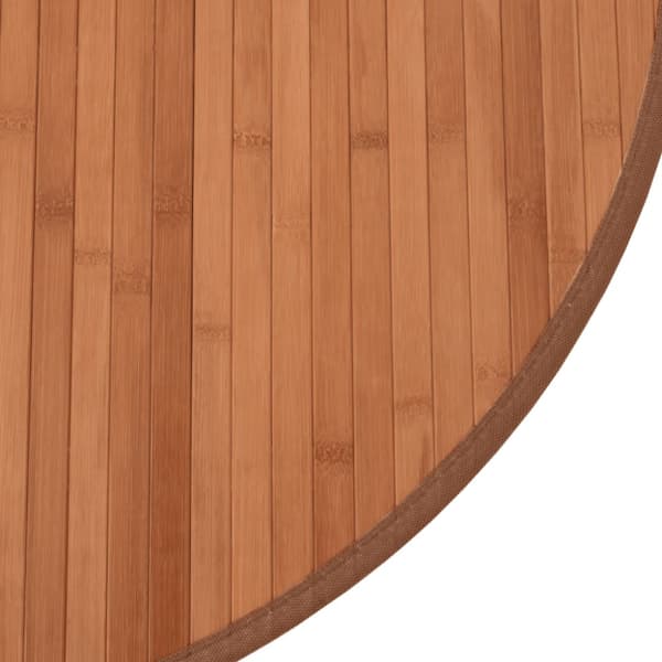 Matta rund brun 80 cm bambu