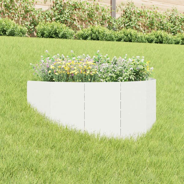 Kant för gräsmatta 100 x 45 cm Stål Vit