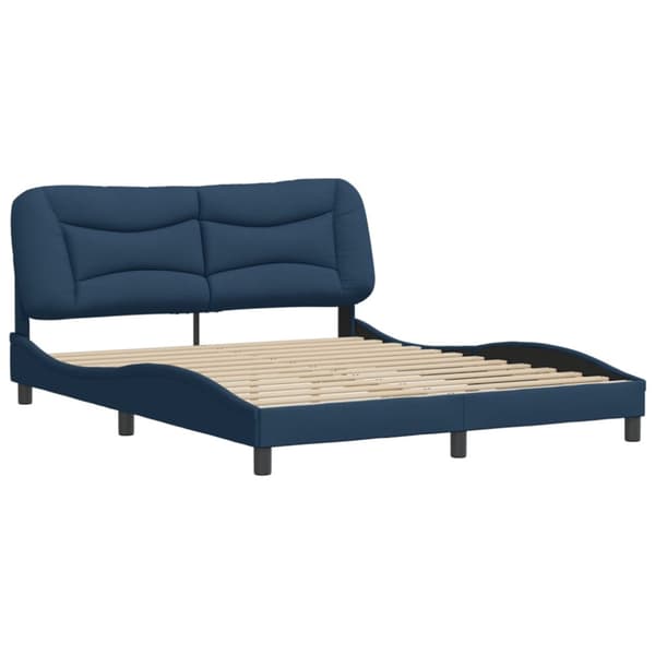 Bed Frame without Mattress "Hvar" Blue 160x200 cm Fabric