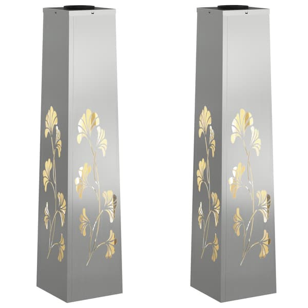 Solar LED Stig Ljus 2 pcs Silver Galvaniserat stål