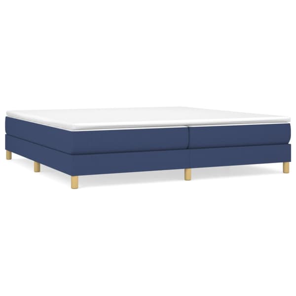 Boxspring-sängram blå 200x200 cm tyg