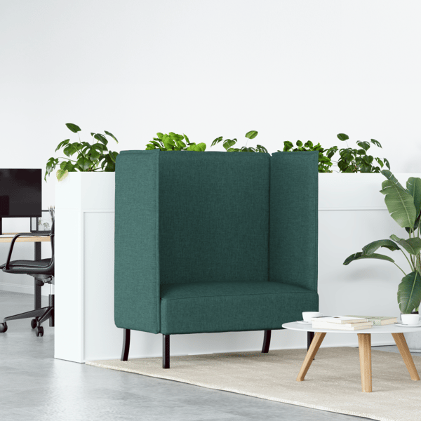 Hög Ryggsoffa 101cm Mörkgrön tyg