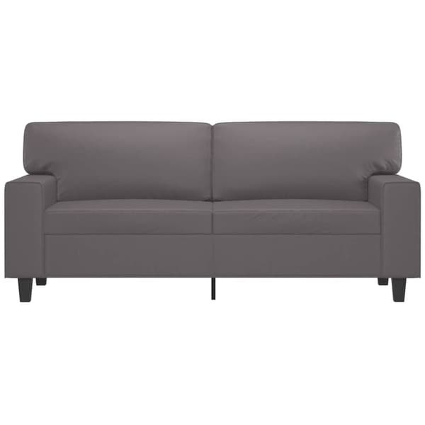 2-sitssoffa grå 140 cm konstläder