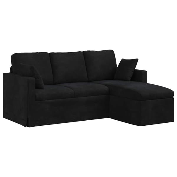 Soffa Svart 178 x 134 x 80 cm Sammet