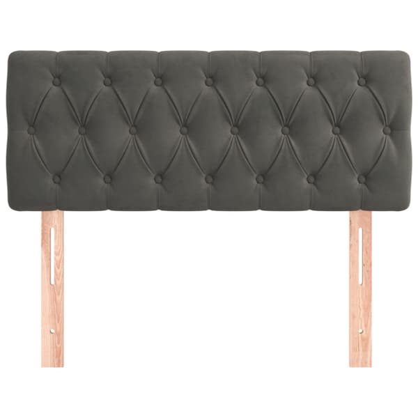 Sänggavel mörkgrå 90x7x78/88 cm sammet