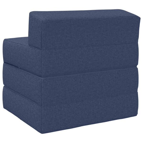 Fällbar Soffbed Blå 200 x 70 x 15 cm Tyg