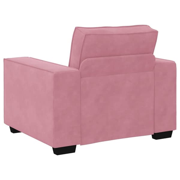 Soffgrupp med dynor 3 delar rosa sammet