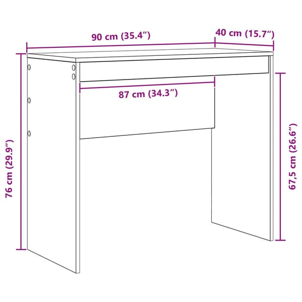 Skrivbord Vit 90 x 40 x 76 cm