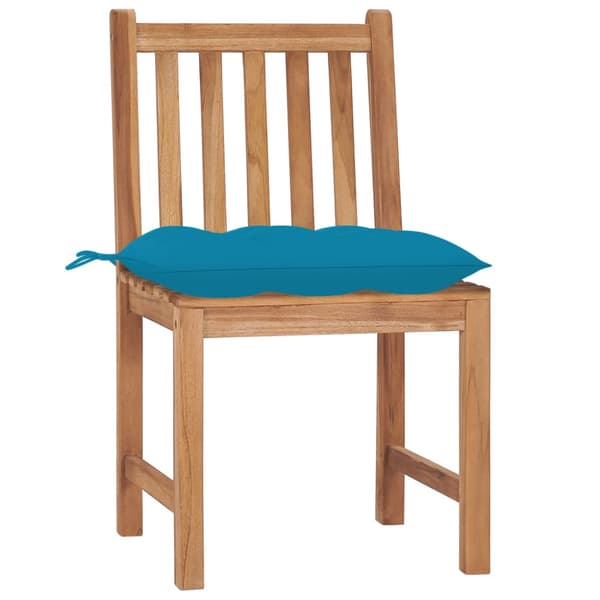 Trädgårdsstolar 6 st med dynor massiv teak
